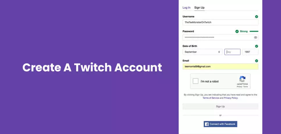 Create A Twitch Account